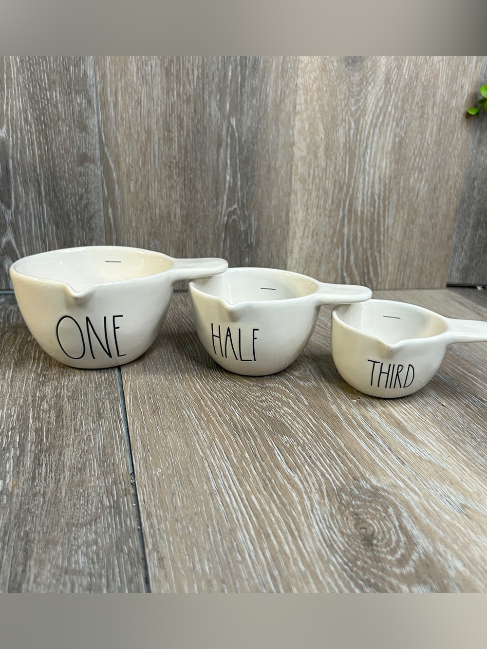 Rae Dunn Artisan Collection Nesting Measuring Cups 3-Piece Set Ivory Farmhouse